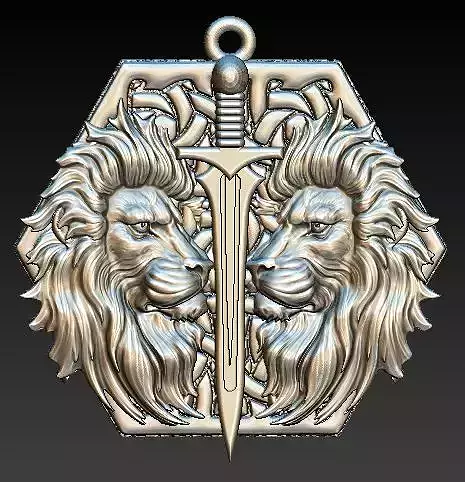 lion and sword pendant
