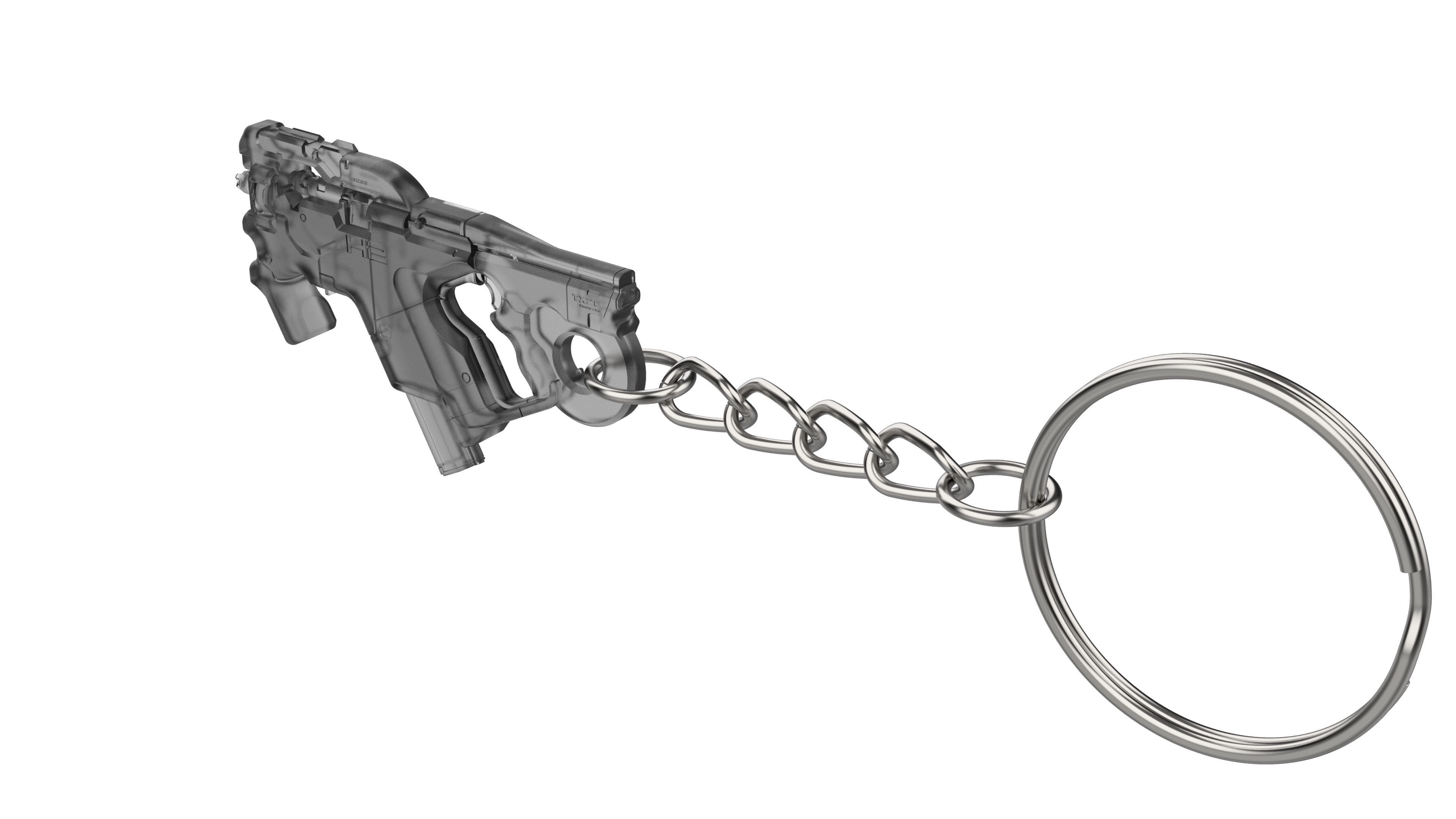 Keychain - M-25 Hornet Cannon - Mass Effect - Printable - STL  3D print model_3