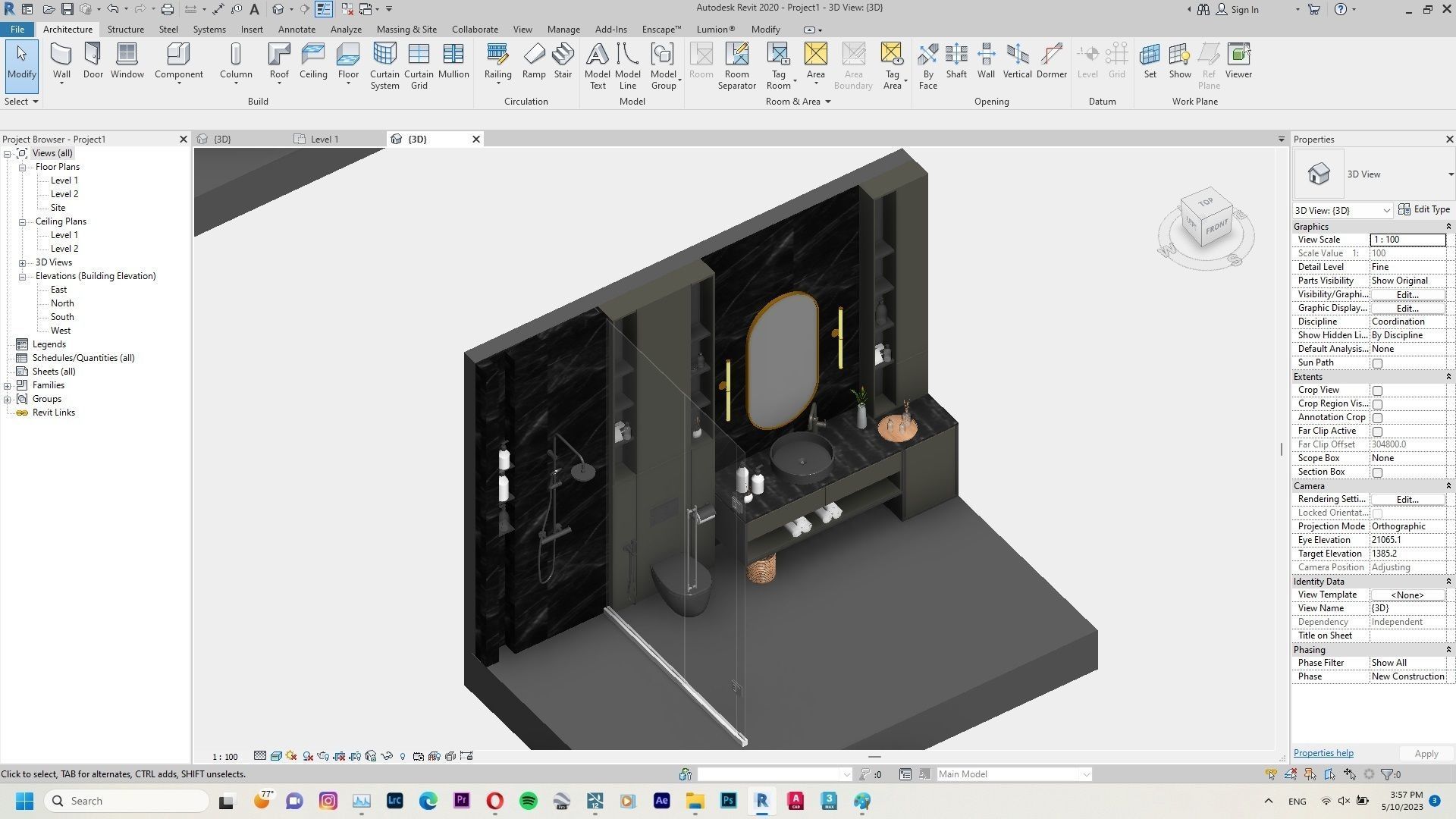 Bathroom design revit family 3D model | CGTrader