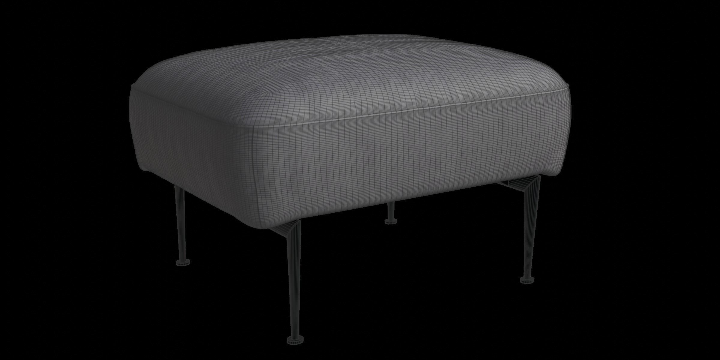 Footstool Gray Color 3D model_3