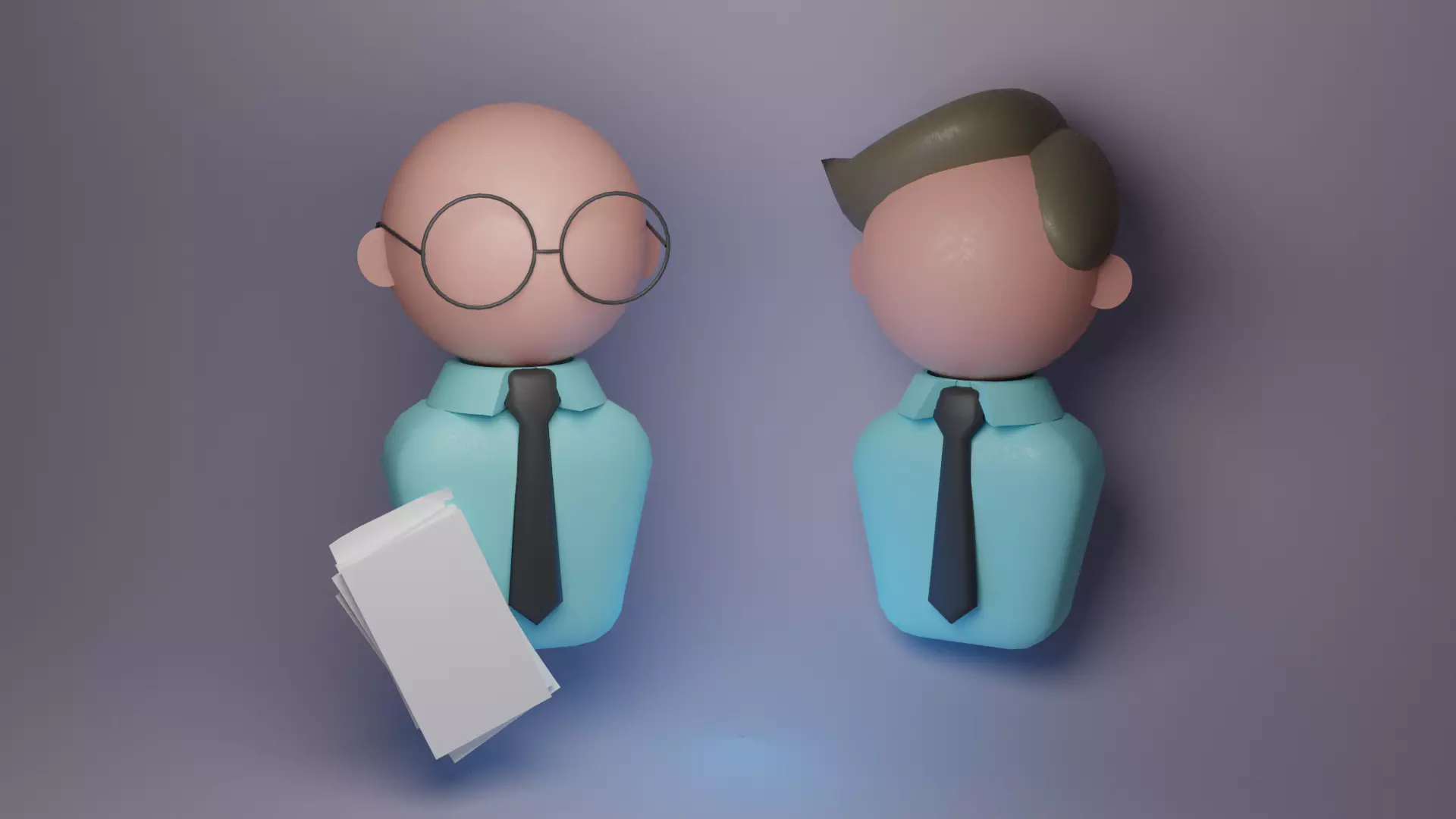 businessman and accountant Free 3D model_0