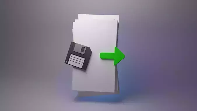 documents with array and save disc Free 3D model