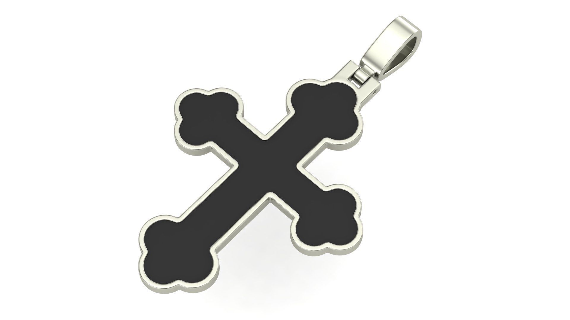 Cross Pendant Classic with Enamel 3D print model_3