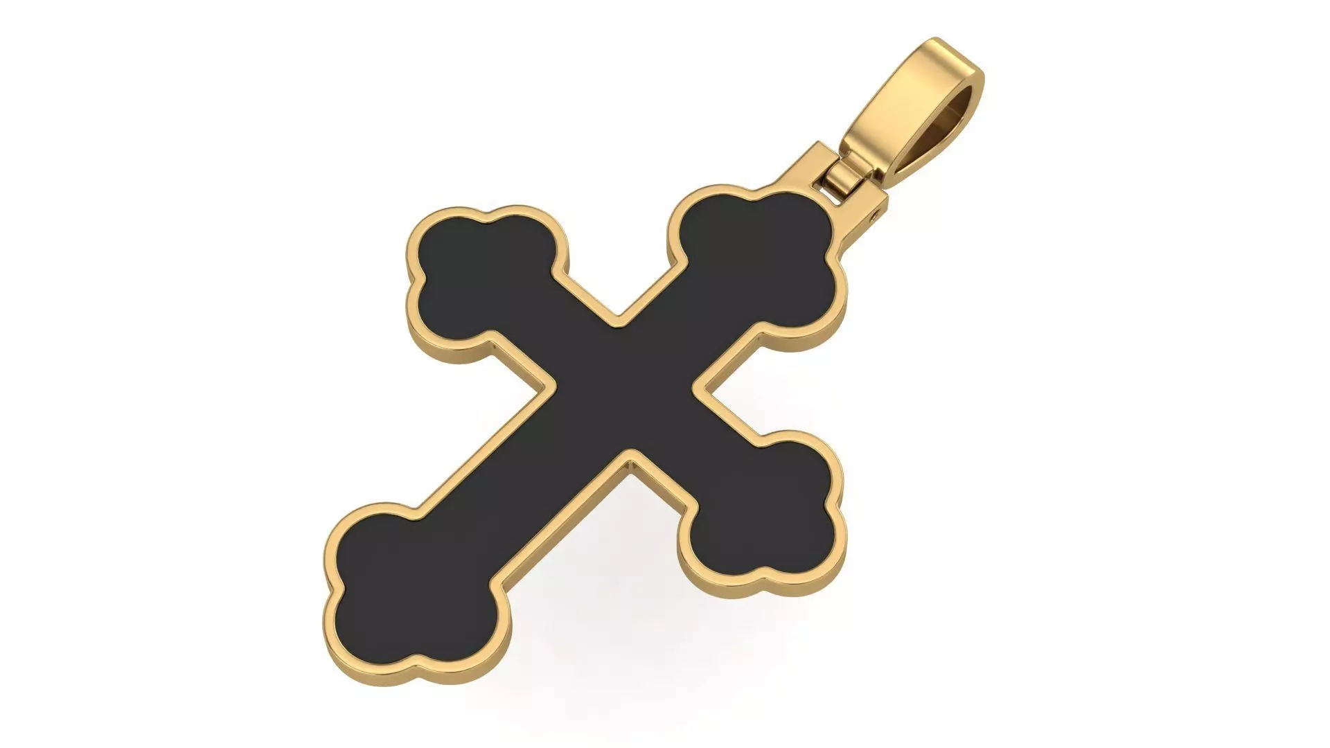 Cross Pendant Classic with Enamel 3D print model_0