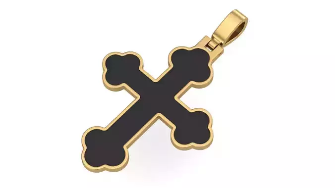 Cross Pendant Classic with Enamel 3D print model Cross Pendant Classic with Enamel 3D print model