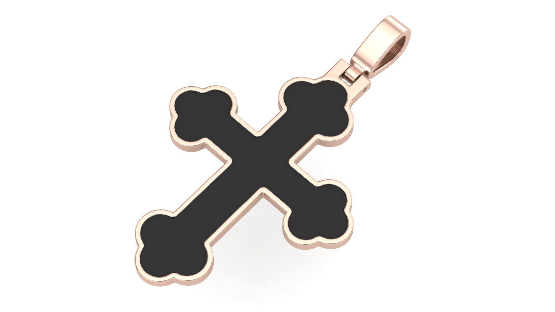 Cross Pendant Classic with Enamel 3D print model_4