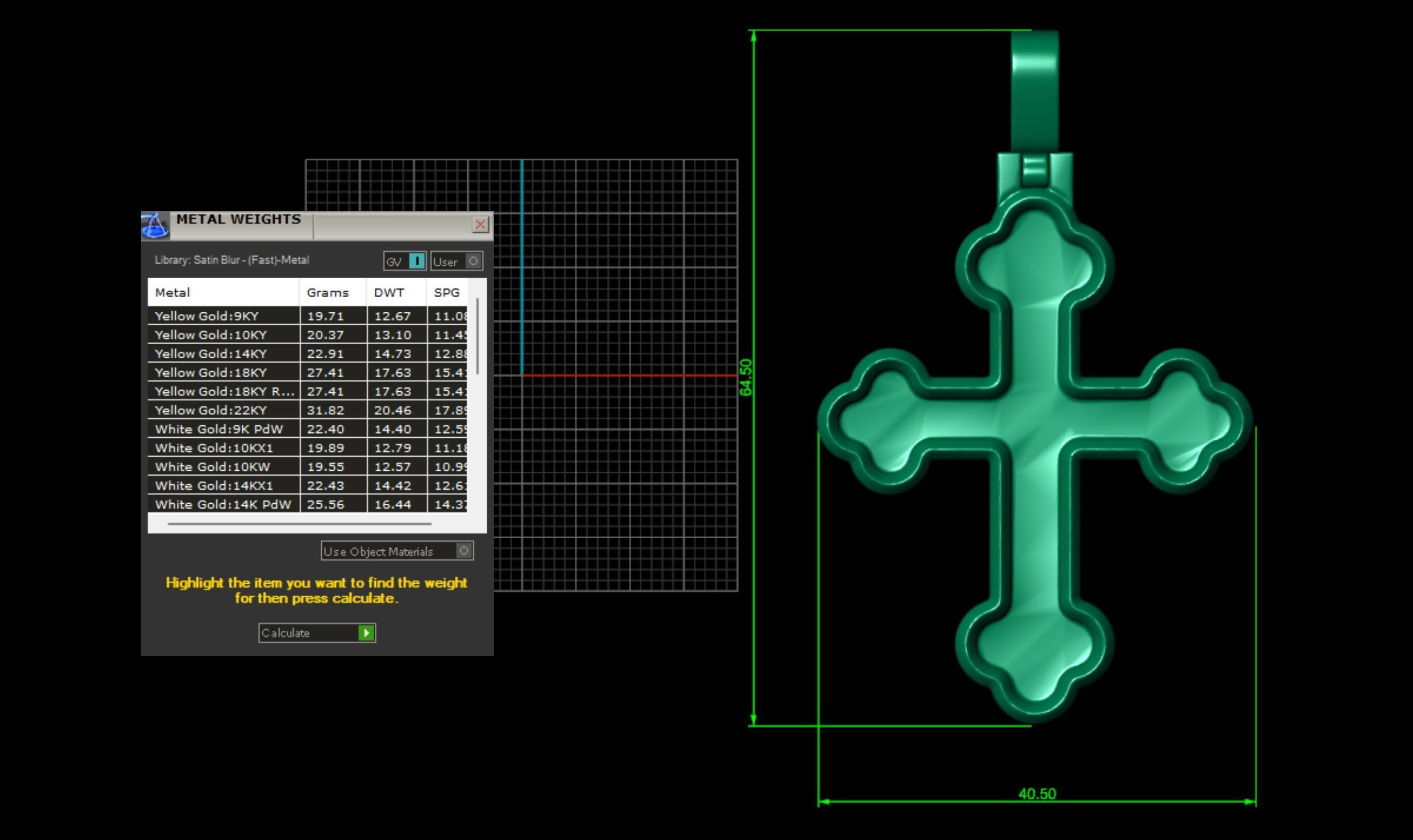 Classic Cross Pendant with enamel 3D print model_7