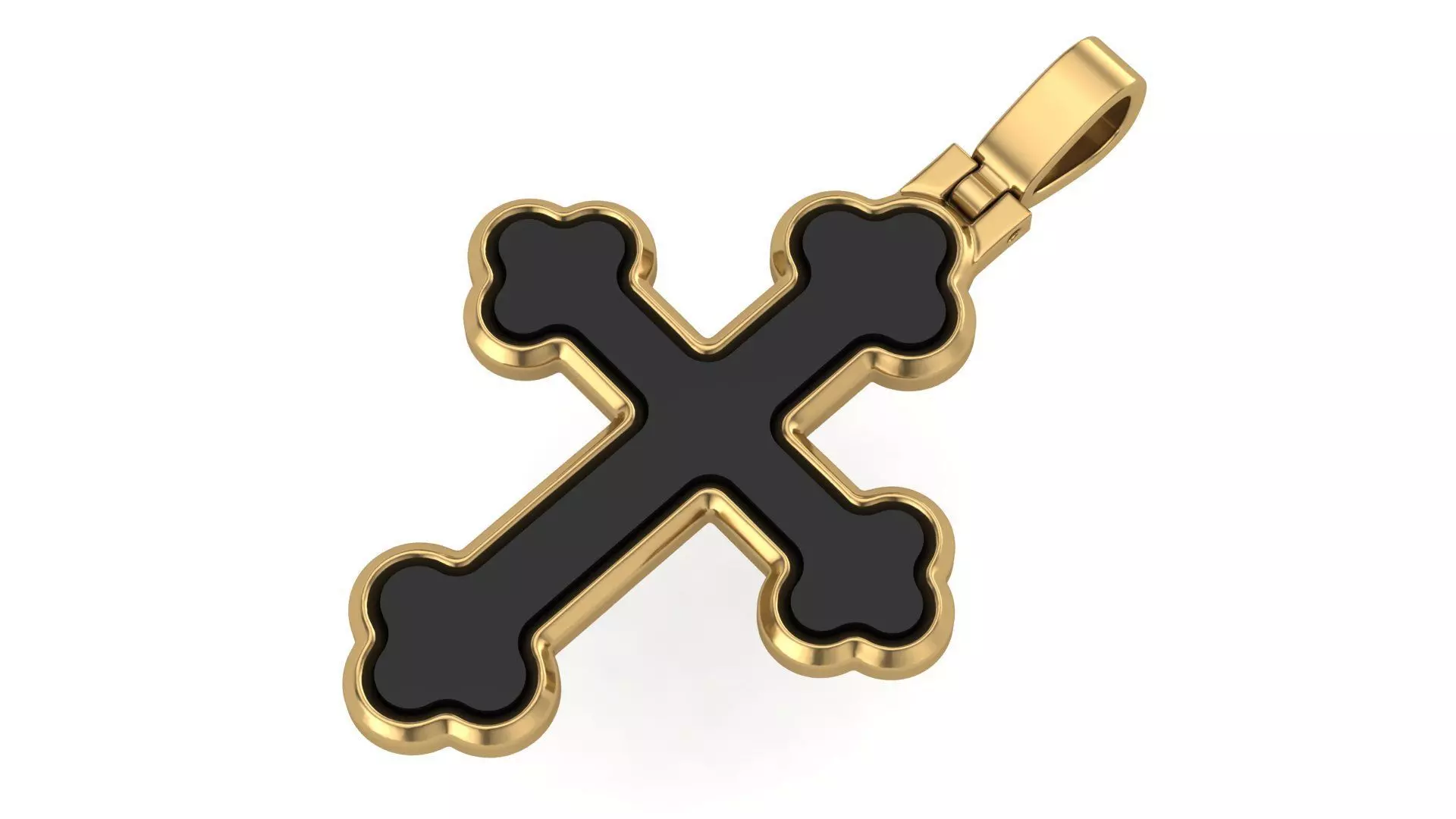 Classic Cross Pendant with enamel 3D print model_0