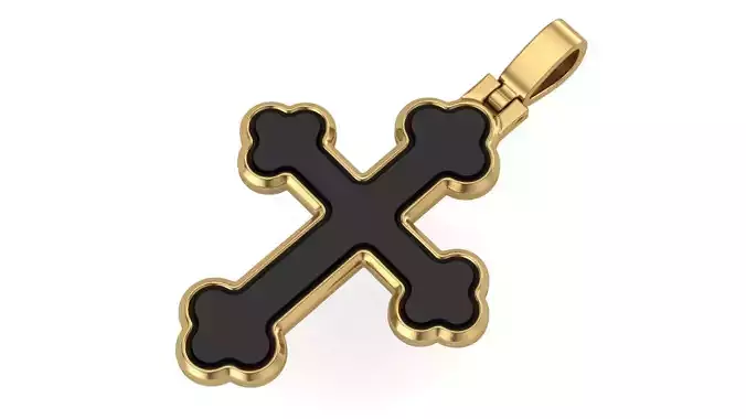 Classic Cross Pendant with enamel 3D print model