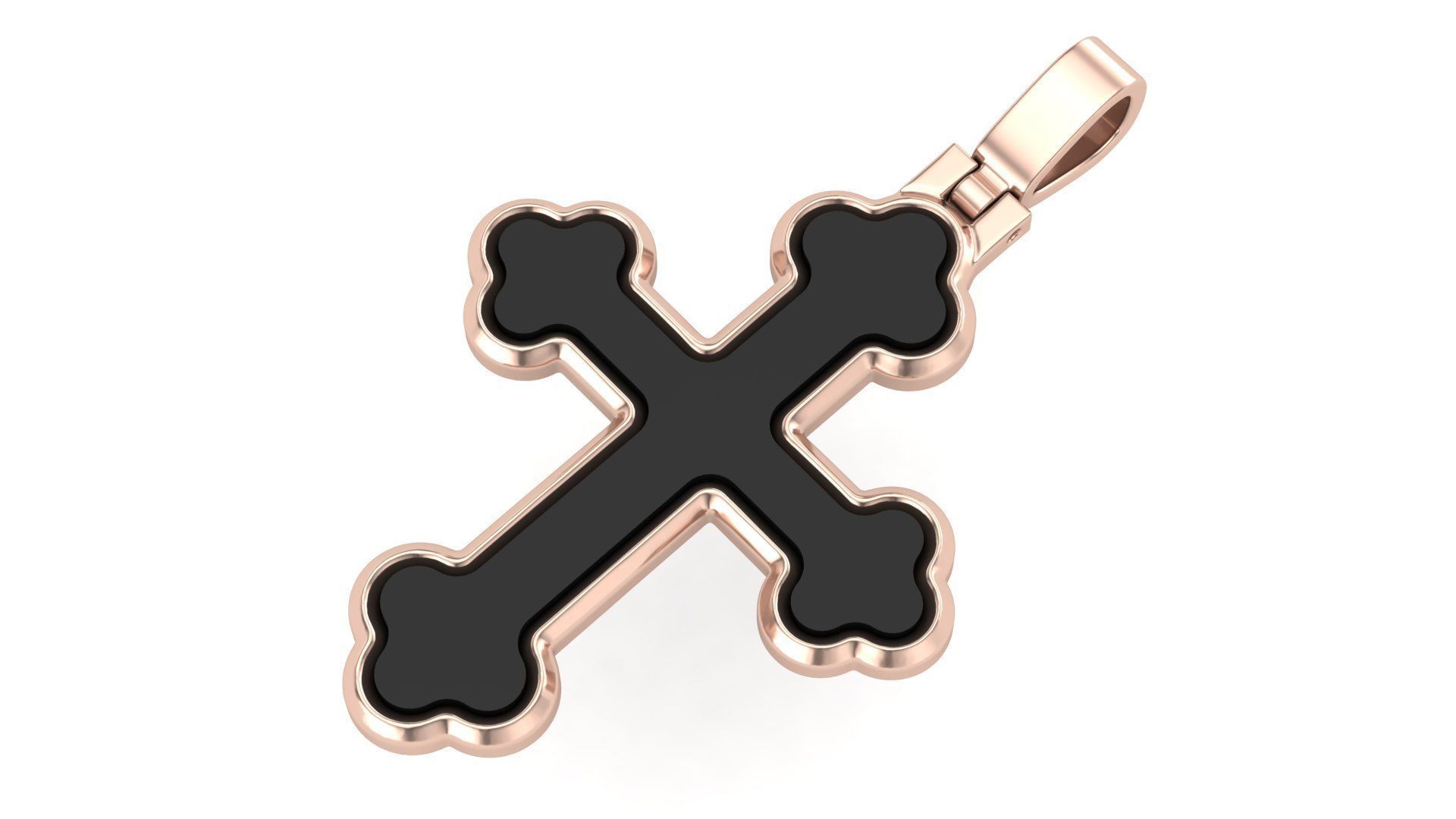 Classic Cross Pendant with enamel 3D print model_5