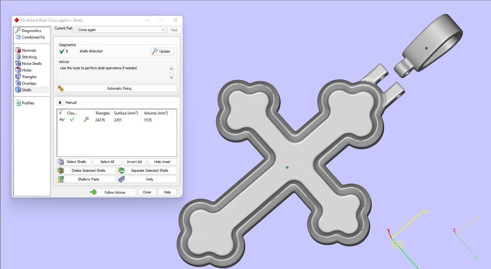 Classic Cross Pendant with enamel 3D print model_6
