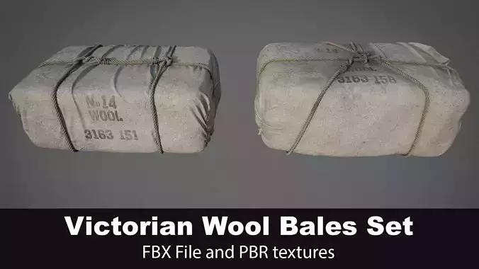 Victorian Wool Bales Packs Set 3D model