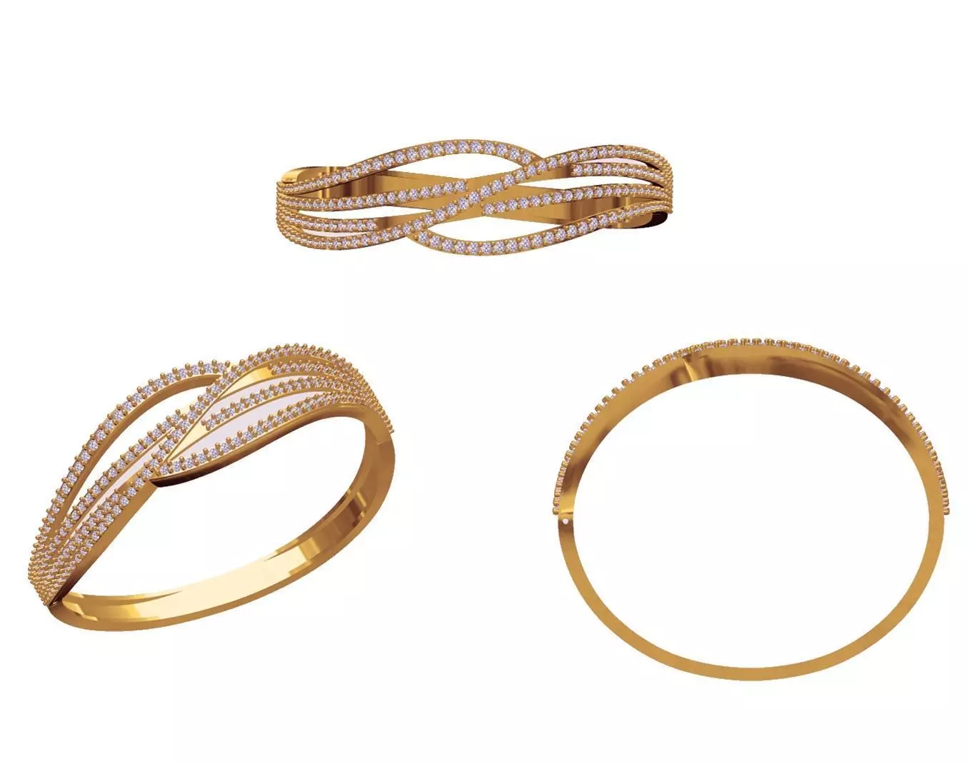 Women Bangle Bracelet STL JCD Details 3D print model_0