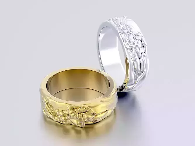 Jewelry engegement ring  nude couple 0220 white or yellow gold