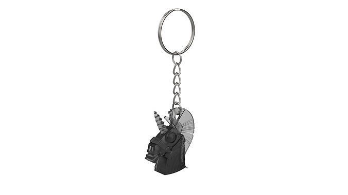 Keychain - Rainbow Smash Unicorn - Printable - STL 3D print model
