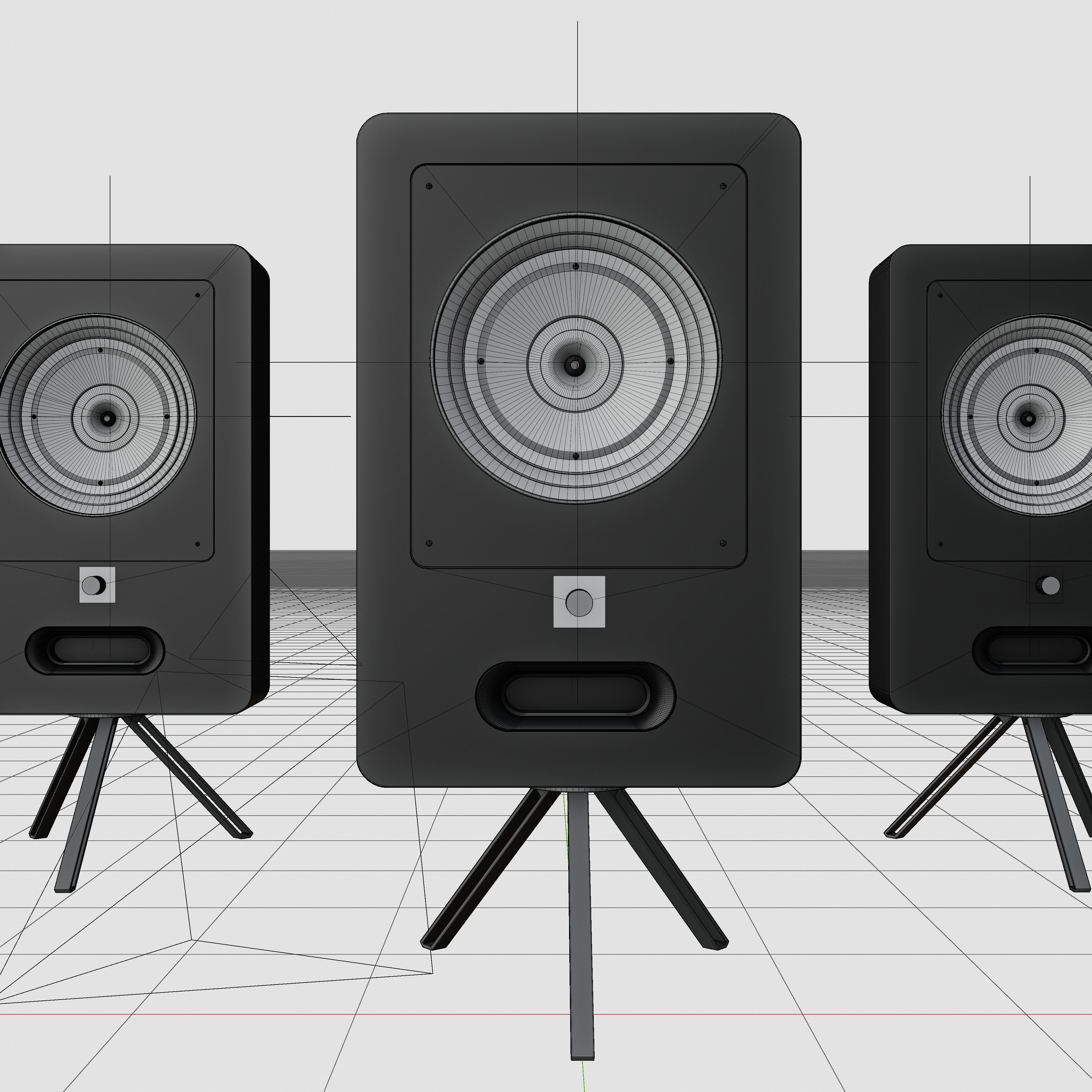 3 Speakers 3D model_6
