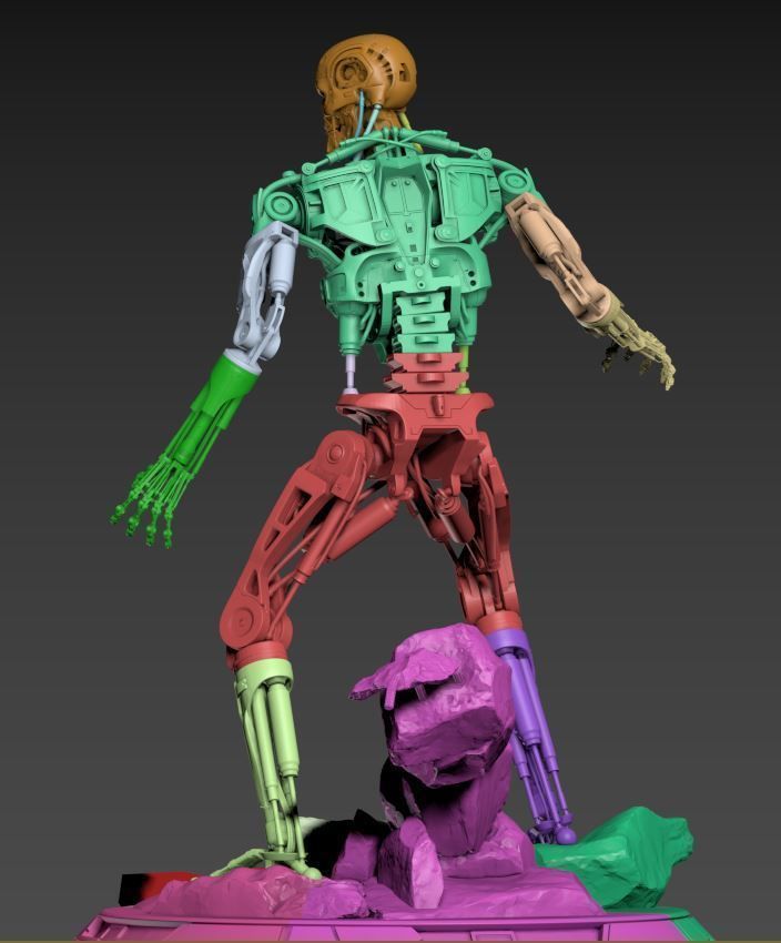 Terminator T-800 Endoskeleton Rekvizit T1 V2 High Detal 3D print model_45