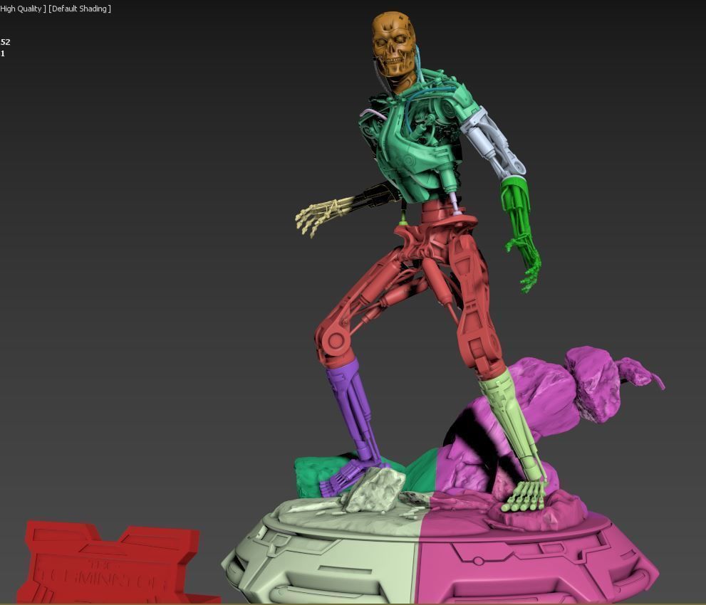 Terminator T-800 Endoskeleton Rekvizit T1 V2 High Detal 3D print model_53