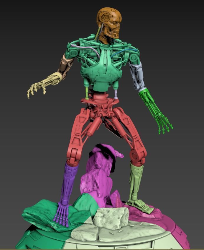 Terminator T-800 Endoskeleton Rekvizit T1 V2 High Detal 3D print model_42