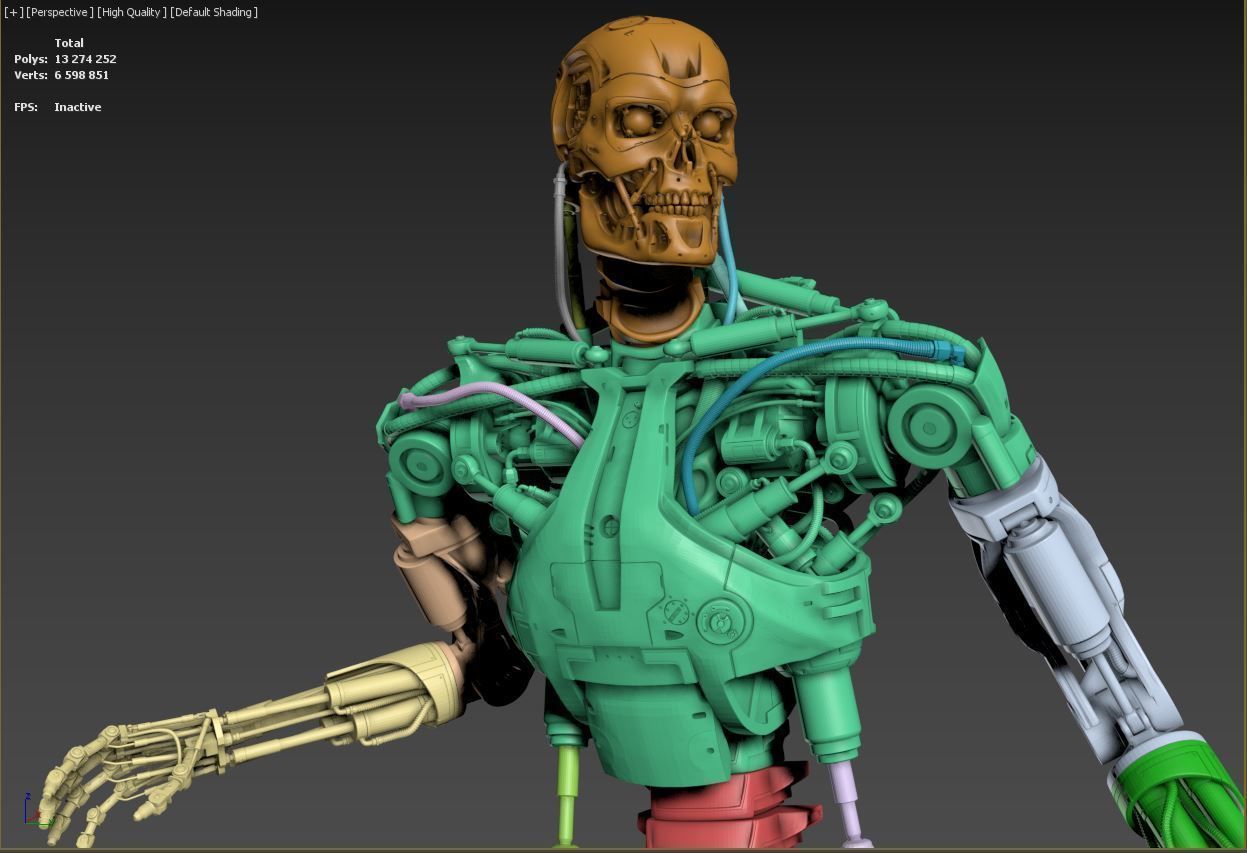 Terminator T-800 Endoskeleton Rekvizit T1 V2 High Detal 3D print model_60