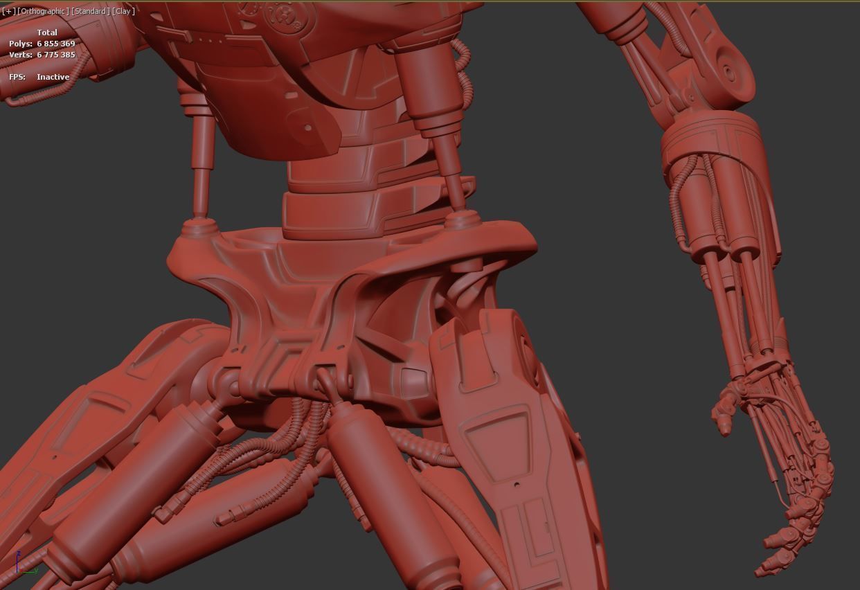 Terminator T-800 Endoskeleton Rekvizit T1 V2 High Detal 3D print model_20