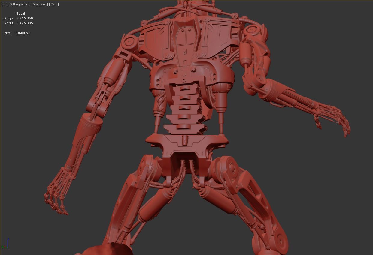 Terminator T-800 Endoskeleton Rekvizit T1 V2 High Detal 3D print model_12