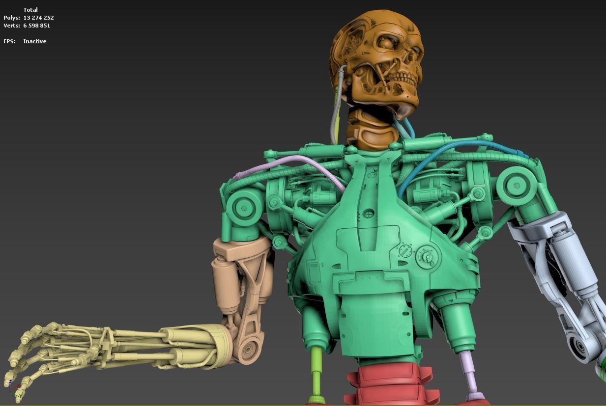 Terminator T-800 Endoskeleton Rekvizit T1 V2 High Detal 3D print model_47