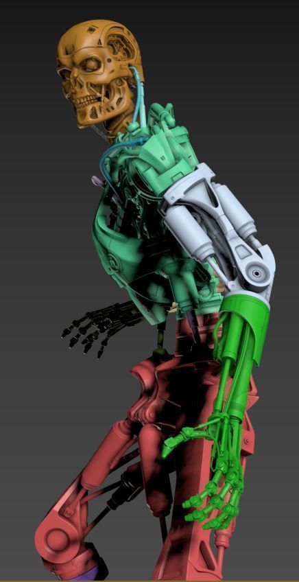 Terminator T-800 Endoskeleton Rekvizit T1 V2 High Detal 3D print model_58