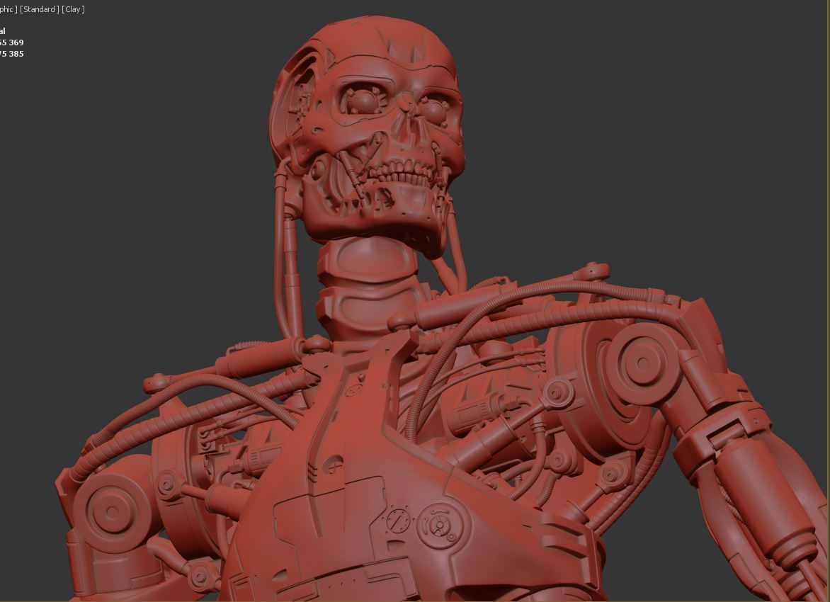 Terminator T-800 Endoskeleton Rekvizit T1 V2 High Detal 3D print model_25