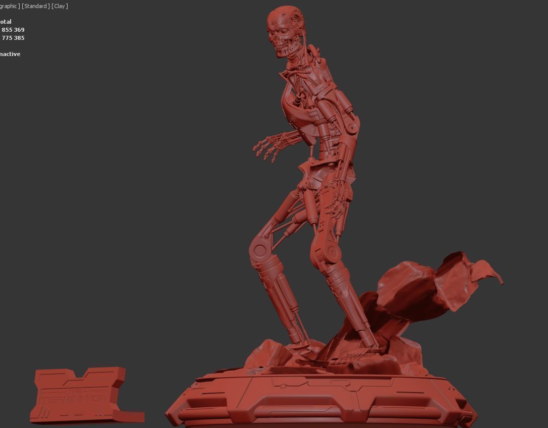 Terminator T-800 Endoskeleton Rekvizit T1 V2 High Detal 3D print model_15