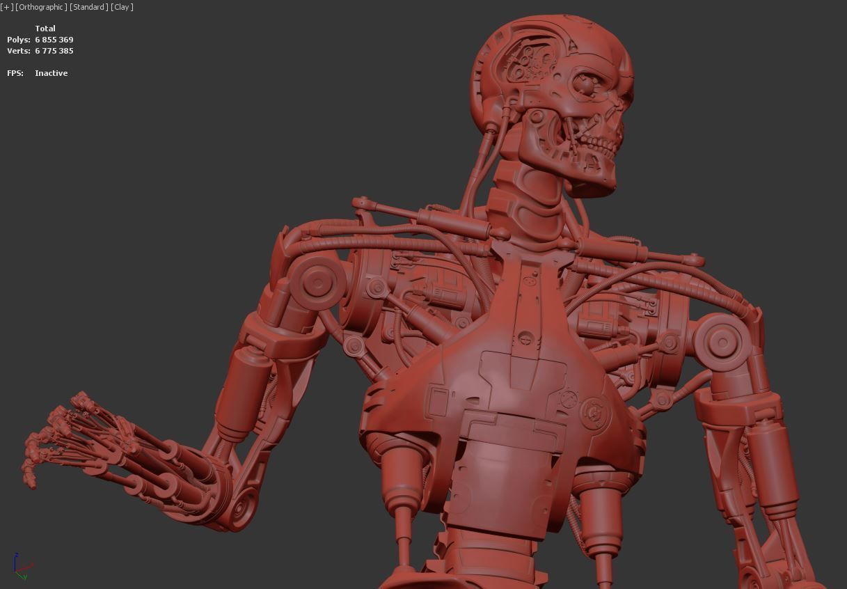 Terminator T-800 Endoskeleton Rekvizit T1 V2 High Detal 3D print model_14