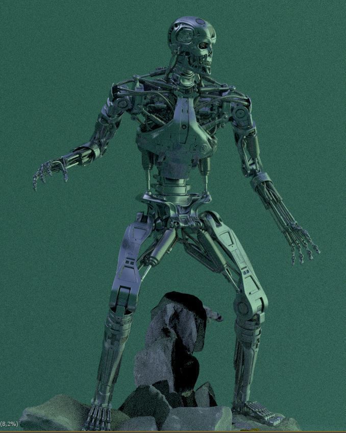 Terminator T-800 Endoskeleton Rekvizit T1 V2 High Detal 3D print model_2