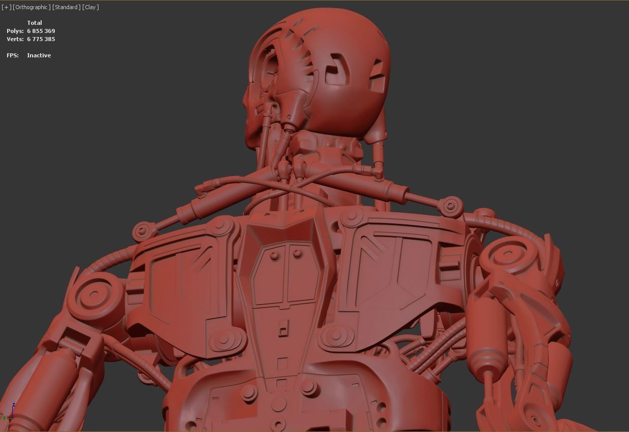 Terminator T-800 Endoskeleton Rekvizit T1 V2 High Detal 3D print model_11