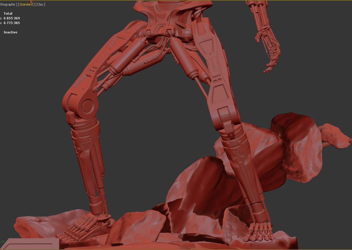 Terminator T-800 Endoskeleton Rekvizit T1 V2 High Detal 3D print model_34