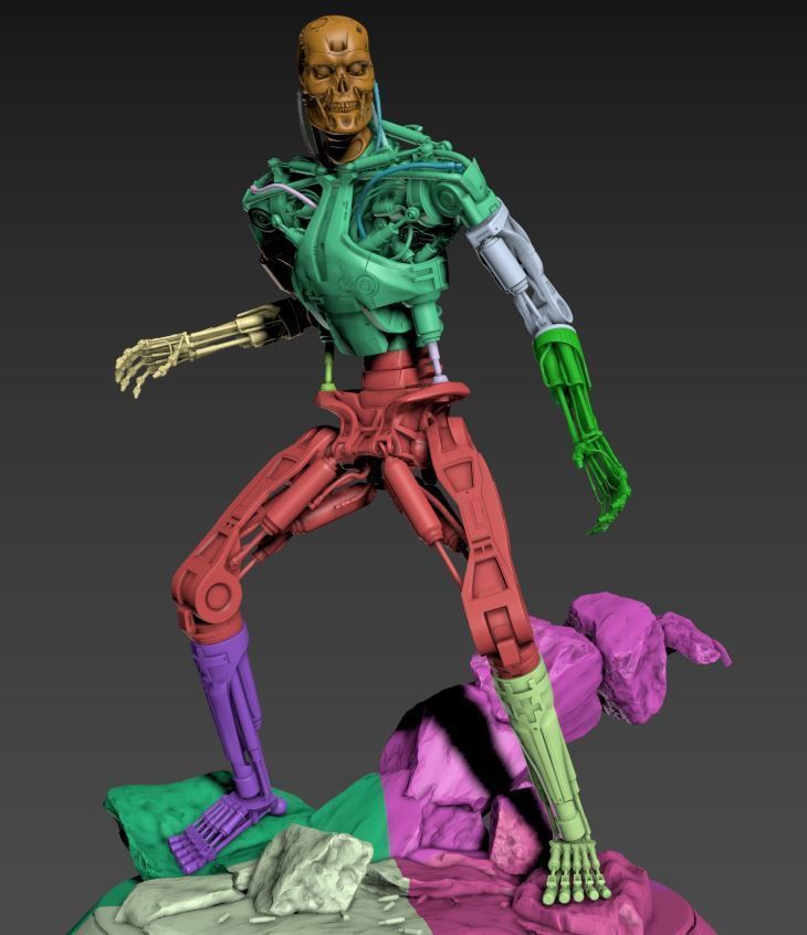 Terminator T-800 Endoskeleton Rekvizit T1 V2 High Detal 3D print model_56