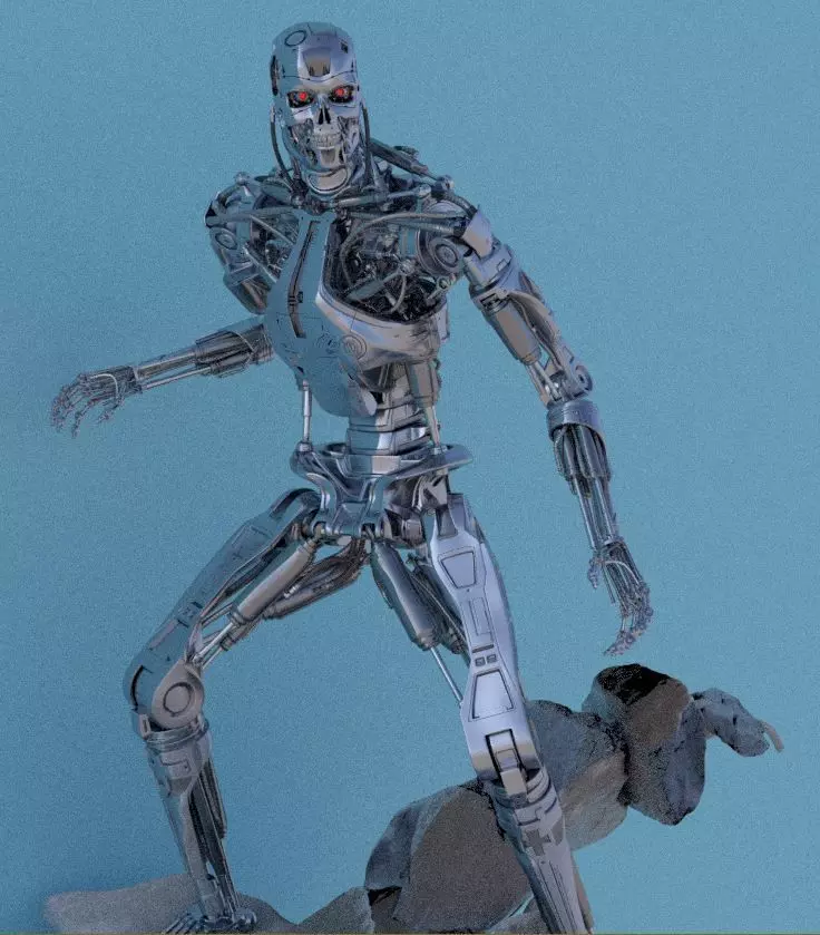 Terminator T-800 Endoskeleton Rekvizit T1 V2 High Detal 3D print model_0