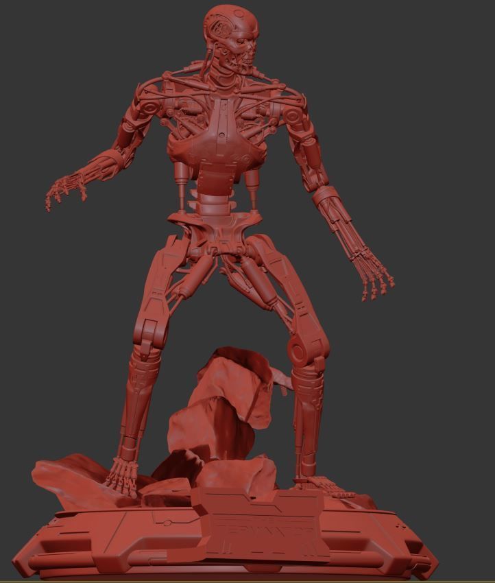 Terminator T-800 Endoskeleton Rekvizit T1 V2 High Detal 3D print model_32