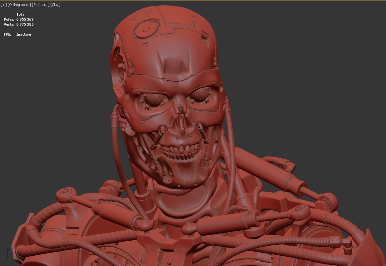Terminator T-800 Endoskeleton Rekvizit T1 V2 High Detal 3D print model_9