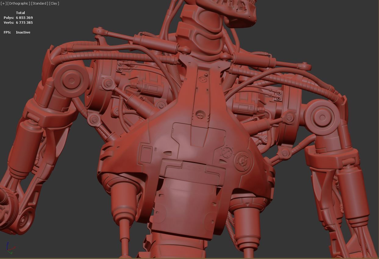 Terminator T-800 Endoskeleton Rekvizit T1 V2 High Detal 3D print model_17