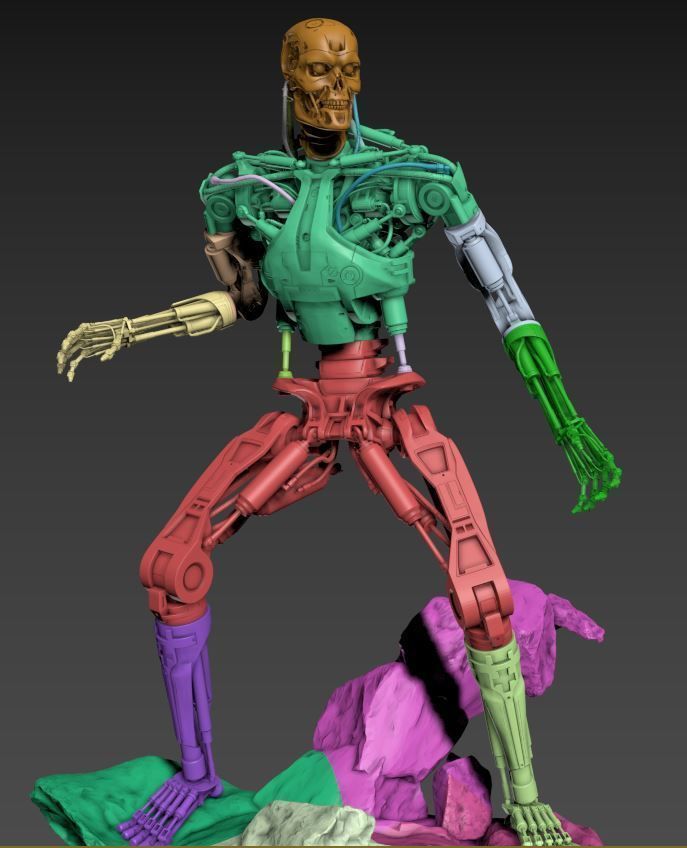 Terminator T-800 Endoskeleton Rekvizit T1 V2 High Detal 3D print model_50