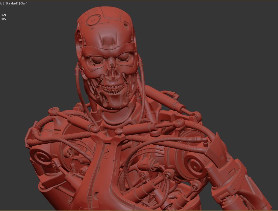 Terminator T-800 Endoskeleton Rekvizit T1 V2 High Detal 3D print model_21