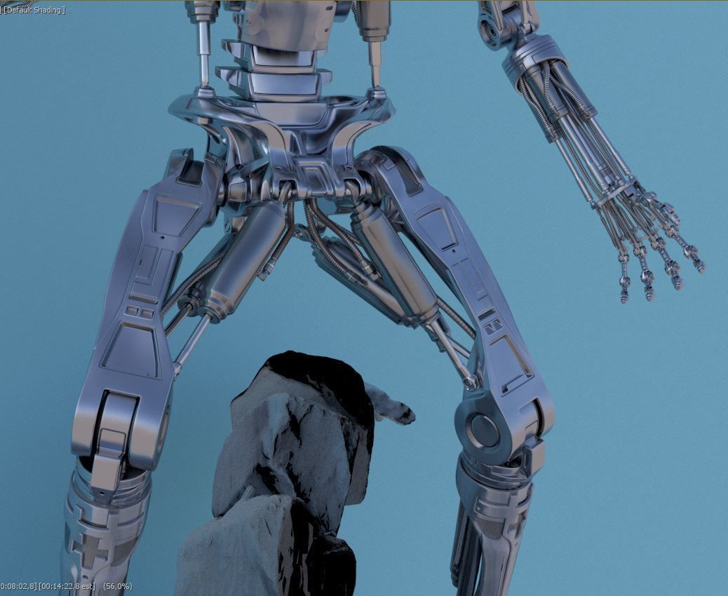 Terminator T-800 Endoskeleton Rekvizit T1 V2 High Detal 3D print model_36