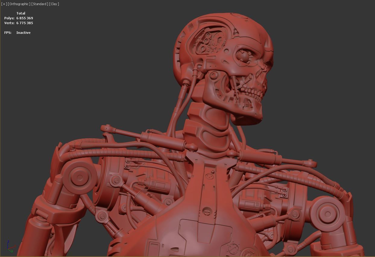 Terminator T-800 Endoskeleton Rekvizit T1 V2 High Detal 3D print model_16