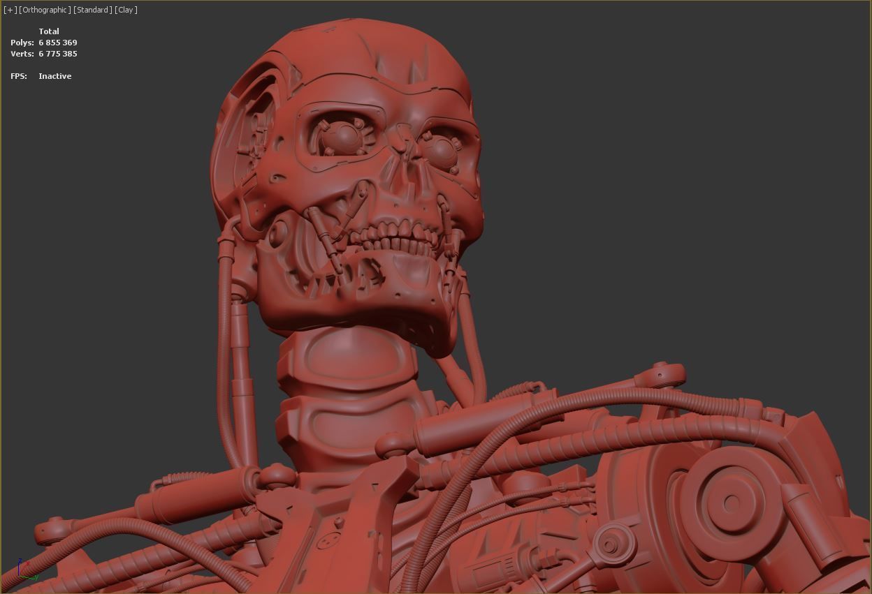 Terminator T-800 Endoskeleton Rekvizit T1 V2 High Detal 3D print model_27