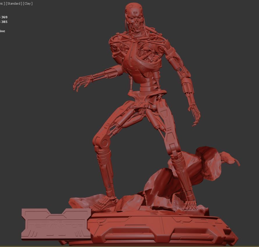 Terminator T-800 Endoskeleton Rekvizit T1 V2 High Detal 3D print model_33