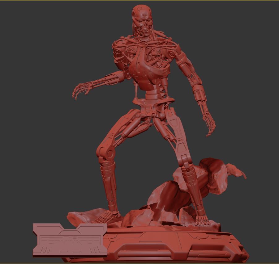 Terminator T-800 Endoskeleton Rekvizit T1 V2 High Detal 3D print model_4