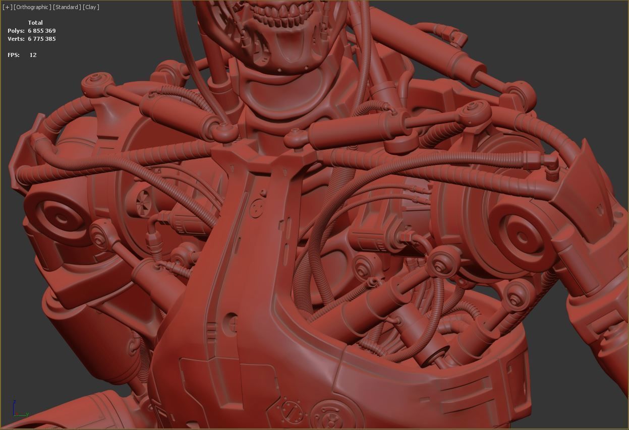 Terminator T-800 Endoskeleton Rekvizit T1 V2 High Detal 3D print model_8