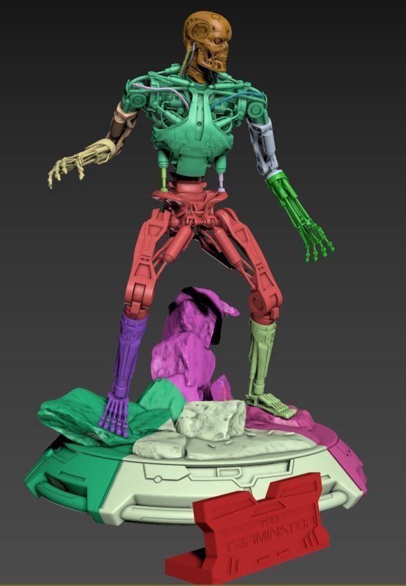 Terminator T-800 Endoskeleton Rekvizit T1 V2 High Detal 3D print model_40