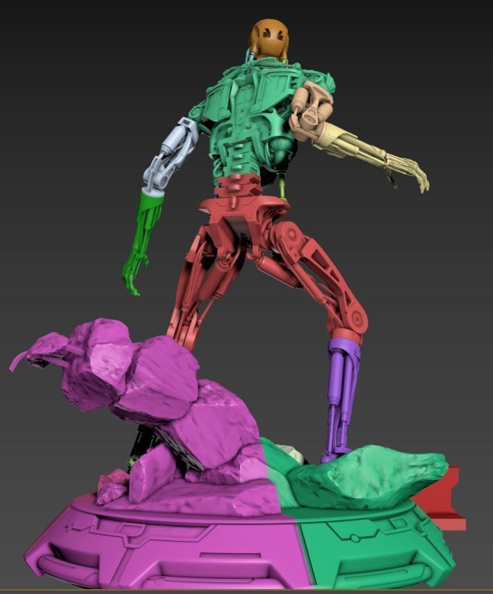 Terminator T-800 Endoskeleton Rekvizit T1 V2 High Detal 3D print model_51