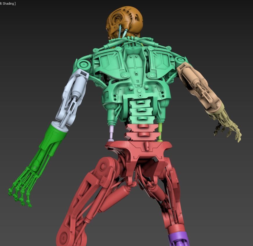 Terminator T-800 Endoskeleton Rekvizit T1 V2 High Detal 3D print model_55